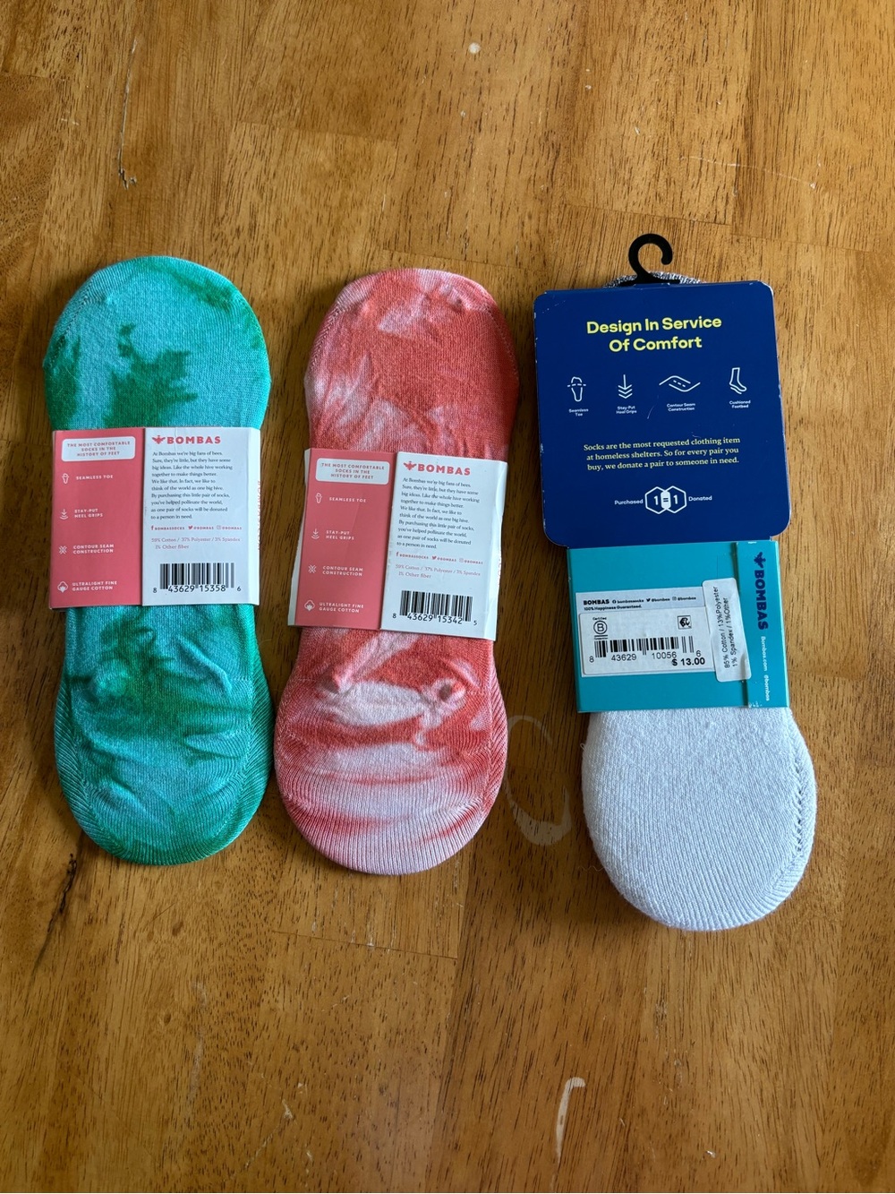 Bombas Lightweight No-Show Socks 3 Pair - Size Large - NWT - Picture 2 of 5